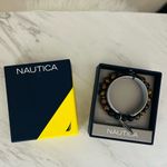 Nautica  Tiger Eye Beaded Feather Charm Bracelet,‎ Uni Sex, Brown/Black, NWT Photo 3