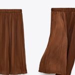 ZARA WOMAN Brown Flowy Lightweight Crinkle Effect Midi to Maxi Skirt Size Medium Photo 1