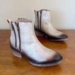 Circle G  • White & Black Zipper Fashion Booties western painted distressed Photo 0