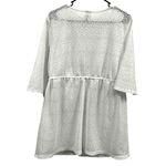Catalina  Arctic White Lace Tie Waist Swimsuit Coverup Short Sleeve Womens 1X Photo 7