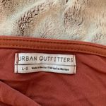 Urban Outfitters UO  Crossover Smocked Cropped Lettuce Ruffle V-Neck Tank‎ Red L Photo 2