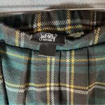 Just Polly Plaid Pleated Skater Skirt Green Size Small Y2K Dark Academia Yellow Photo 2