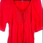 Dress Barn 1X Red Mexican Peasant Top Plus Photo 0