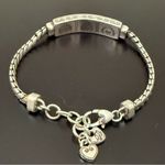 Brighton Retired  Triple Heart Silverplated With Gold Heart ID 8” Bracelet 29g. Photo 3