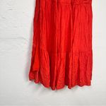 Lulus Red Tiered Boho Maxi Skirt Womens XL Beachy Summer Casual Modest Pull On Photo 3