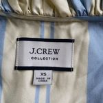 J.Crew Collection Ruffle Striped Silk Satin Long Sleeve Button Down Blouse Photo 2