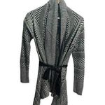 Bebe Black and White Knit Waterfall Cardigan Sweater Size XS Wrap Sparkle NEW Photo 0