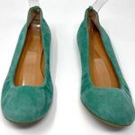 J.Crew  Blue Green Suede Round Toe Slip On Ballet Flats Photo 0