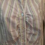 Willi Smith White & Pink Striped Collard Shirt Size 8 Photo 3