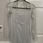 Lucy in the Sky Silver Sparkle Tight Dress Photo 0