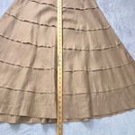 Style & Co  Linen Tiered Midi Skirt Women's 10 Tan‎ Beige A-Line Boho Summer Photo 5