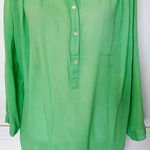 J.Crew  • 100% Cotton Green Gauze Blouse Photo 0