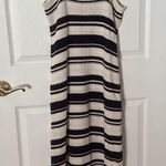 Striped Black and Cream Knit Dress freshman 1996 medium Photo 2
