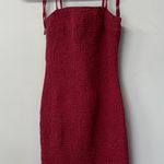 Abercrombie & Fitch Pink Ribbed Mini Dress Casual Smocked Stretch Ruffle XS Photo 0