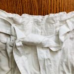 Loft  Paper Bag Waist Cotton Linen Ankle Straight Leg White Pants Women’s Size S Photo 5