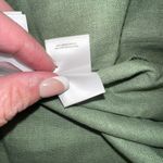 Anne Klein Womens Popover Top L Linen Blend Gold Zip Tassel Roll Tab Sleeve Photo 11