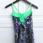 Lululemon  Women’s Tank Dancing Warrior Tank Green Purple Strap Athletic 6 Photo 1