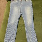 Y2K Nobo Blue Pinstripe crop jeans Size 2 Photo 0