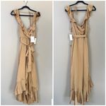 Show Me Your Mumu NWT  Samantha Ruffle Wrap True Gold Luxe Satin Dress XL Photo 5