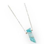 new Jami ᪥ Dainty Raw Blue Amazonite Crystal Shard Necklace ᪥ 24K Gold Plated ᪥ Photo 5