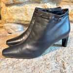 PREVATA Black Soft Leather Short Ankle High Heel Side Zip Boots Booties 7.5 Photo 4