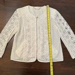 Trina Turk  white eyelet crochet lace zip up jacket Photo 7