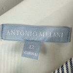 Antonio Melani Charli Striped Mini Dress Women 12 Linen One Shoulder Bow Party Photo 5