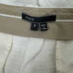 Vince  Cotton Linen White Textured Shorts Photo 2
