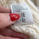 American Eagle  Small Cardigan Sweater Cable Knit Oversized V-Neck Wool Cream Photo 8