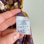 Lands' End Purple Gold Floral Ruffle V-neck Knee Length Dress Women's 4P Photo 7