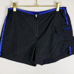 Vintage Y2K Mossimo Black Blue Nylon Mid Rise Mini Shorts Zip Front Size Small Photo 0