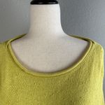 Free People Women Oversized Prism Sweater Size XS Lemon Yellow Cotton Linen Knit Photo 1