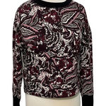 Joie  Caleigh Floral Paisley Printed Sweatshirt‎ Thumbhole Burgundy Red Medium Photo 0