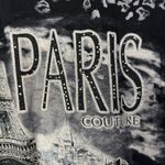 Boutique  Y2K Black Paris Leopard Eiffel Tower Short Sleeve T-Shirt S Photo 3