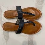 Mad love Braided T-Strap Flip Flop Sandals Women’s 10 Black Strap Boho Summer Photo 5