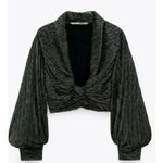 ZARA  Metallic Thread Top with Knot - Size XS - BNWT Photo 6