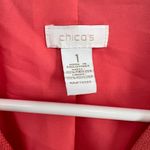 Chico's Chico’s animal print 1 M coral 3/4 sleeve zip up jacket pebbled reptile coral Photo 4