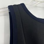 Ann Taylor Black Pleated Laser Cut Scuba Dress Sleeveless Eyelet Stretch Size 2 Photo 3