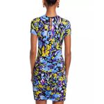 AQUA  Floral Print‎ Ruched Bodycon Mini Dress Short Sleeve XS Photo 1
