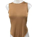 Missguided NEW  Tan Sleeveless Crew Neck Muscle Tee Cami Tank Bodysuit Top Sz 12 Photo 0