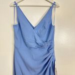 Dress the Population Jordan Ruched Side Slit Gown in Sky Size Large Photo 4