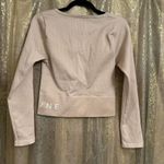 Aerie OFFLINE Ivory Pink Sidewalk Seamless Ribbed Cropped Long Sleeve Top XL Photo 1