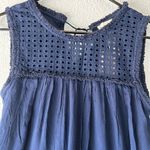 Tommy Bahama  Crinkle Shift Dress Lace Top Lined Summer Dress, Navy, XS, NWT Photo 4