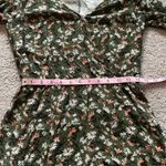 Forever 21  | Hunter Green Floral Long Sleeve V-Neck Romper | Medium Photo 10