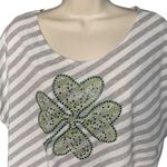 J Mode USA Womens Crop Top Irish Shamrock Blouse Plus Size 3X u Gray Photo 1
