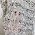 Anthropologie Knitted & Knotted Gray Cutout Loose Knit Short Sleeve Sweater Top Photo 4