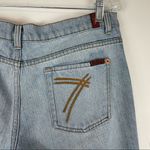 7 For All Mankind Dojo Wide Leg Flare Jeans Light Wash Denim Photo 5