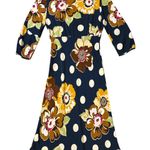 Boden 8L 12L UK Tea Dress Midi Empire Waist V Neck Bias Cut Blue Floral Retro Size 8 Photo 1