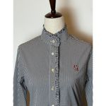 Peter Millar  Black And White Gingham Long Sleeve Button Down Ruffle Trim Top XS‎ Photo 3