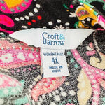 Croft & Barrow 4X Midi Dress Floral Paisley Long Sleeve Cottagecore Boho Office Photo 4